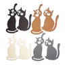 Фигурные бумажные вырубки "Кот и кошка" микс, 8 шт., 7,5х3,2 см и 5,5х3,5 см, арт. QS-A-07002-01