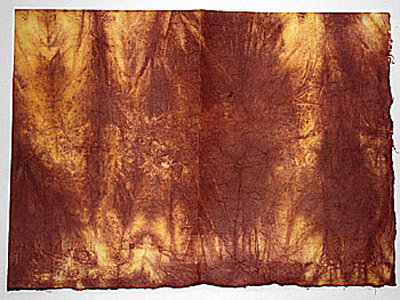 Корейская бумага ханди ручной выделки, микс коричнево-желтый, лист А4+, арт. 7071 лист формата А4+ (коричнево-желтый), плотность 70гр., (используется для листьев, фона, перьев, объемных цветов).