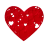 Фигурные бумажные вырубки "Сердце с сердечками" красные, 8,5х8 см, 5 шт., арт. QS-6002-0481-RE