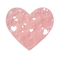 Фигурные бумажные вырубки "Сердце с сердечками" розовые, 8,5х8 см, 5 шт., арт. QS-6002-0481-PI
