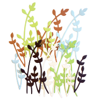 Фигурные бумажные вырубки "Травянистые растения" микс, 10 шт., 8,5х4 см и 6х1,5 см, арт. QS-A-08003-01