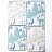 Фигурные бумажные вырубки "Олени в снежном лесу" бело-голубые, 4 шт., 6,8х9,3 см, арт. QS-A-13007-WB