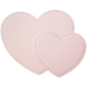Фигурные бумажные вырубки "Два сердца" светло-розовые, 6 шт., арт. QS-CR1351-LP-35