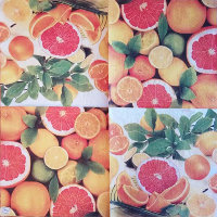 Салфетка для декупажа "Красные апельсины", 33х33 см, 3 слоя, арт. SDL-POLMAK005