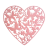 Фигурные бумажные вырубки "Резное сердце с бабочками" розовые, 9,5х9,5 см, 5 шт., арт. QS-6002-0417-PI