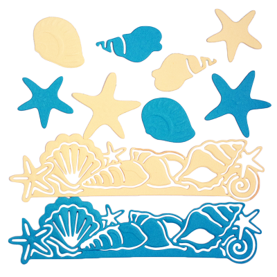 Фигурные бумажные вырубки &quot;Дары моря&quot; два цвета, 10 шт., арт. QS-A-10004-01 Фигурные бумажные вырубки "Дары моря" два цвета, 10 шт., арт. QS-A-10004-01. В наборе 10 вырубок: бордюр из ракушек (2 шт.) размером 14х3,5 см, 4 ракушки и 4 морских звезды. Цвета: синий и персиковый (оттенки могут отличаться от представленного на фото). Плотность бумаги - 160 гр.