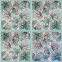 Салфетка для декупажа "Воздушные цветы", 33х33 см, 3 слоя, арт. SDL-POLMAK007