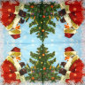 Салфетка для декупажа "Дед Мороз и птичка на елке", 33х33 см, 3 слоя, арт. SDL-BUL026