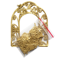Фигурные бумажные вырубки "Витая арка", золото, 10х12 см, 4 шт. и мелкие детали, арт. QS-CR1265-02