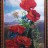 Картина "Красные маки", вышивка крестиком, 58х43 см, без паспарту