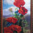 Картина "Красные маки", вышивка крестиком, 58х43 см, без паспарту