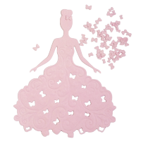 Фигурные бумажные вырубки "Дама в бальном платье" светло-розовые, 2 шт., 10,8х8,8 см, арт. QS-A-02006-03