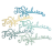 Фигурные бумажные вырубки "Поздравляем" голубой микс, 82х30 мм, 10 шт., арт. QS-AGI1005-02