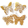 Фигурные бумажные вырубки "Бабочки" бело-золотые, 8 шт., арт. QS-S4-371-WGO