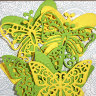 Фигурные вырубки "Бабочки" желто-зеленые, 8 шт., арт. QS-S4-371-YGR