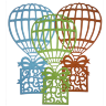Фигурные бумажные вырубки "Большой воздушный шар" три цвета, 6 шт., арт. QS-A-10007-01