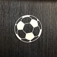 Фигурная бумажная вырубка "Футбольный мяч", 1 шт., цвет белый или по запросу, 6х6 см, арт. SHV-013