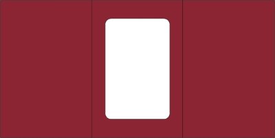 Малые открытки 3 шт., вырубка ПРЯМОУГОЛЬНИК, цвет темно-красный, размер при сложении 100х150мм Открытки с тройным сложением (размер при сложении 100х150мм, в развороте 150х299мм), 270гр., 3 шт.