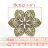 Филигрань бронзовая "Цветок-шестилистик", 1 шт., диаметр 60 мм (серединка d 5 мм), арт. AL-B16294