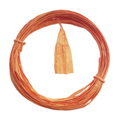 Плоская бумажная веревочка № 03: цвет Оранжевый, 10 метров Twistart бумажная лента, 4 см (в раскрутке) х 10 м