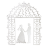 Фигурные бумажные вырубки "Витая арка с молодоженами", цвет белый, 2 шт., арт. QS-A-02001-01M