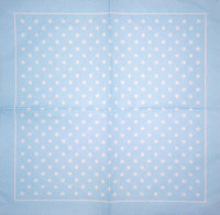 Салфетка для декупажа "Скатерть в горошек на голубом", 25х25 см, 3 слоя, арт. SDS-R027