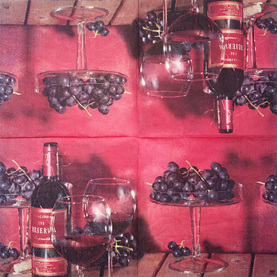 Салфетка для декупажа &quot;Вино 1998&quot;, квадрат, размер 33х33 см, 3 слоя Салфетка для декупажа "Вино 1998", квадрат, размер 33х33 см, 3 слоя