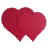 Фигурные бумажные вырубки "Кружевное сердце-2", красные, 6 шт., арт. QS-MFD072-RE-89