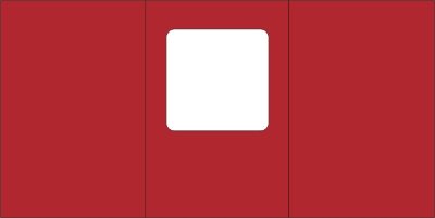 Малые открытки 3 шт., вырубка КВАДРАТ, цвет красный, размер при сложении 100х150мм Открытки с тройным сложением (размер при сложении 100х150мм, в развороте 150х299мм), 270гр., 3 шт.