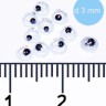 Бегающие глазки для игрушек: Круг/Точки, диаметр 3мм, 10шт., черно-белые