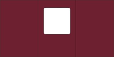Малые открытки 3 шт., вырубка КВАДРАТ, цвет бордовый, размер при сложении 100х150мм Открытки с тройным сложением (размер при сложении 100х150мм, в развороте 150х299мм), 270гр., 3 шт.