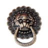 Фурнитура - ручка бронзовая "Античный лев с кольцом-2", 1 шт., 23х23 мм, арт. AL-J2836