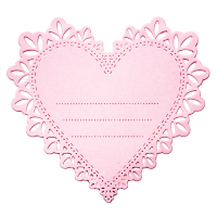 Фигурные бумажные вырубки "Сердце для пожеланий" розовые, 11х10 см, 4 шт., арт. QS-A-13004-PI