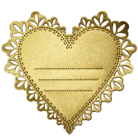 Фигурные бумажные вырубки "Сердце для пожеланий" золото, 4 шт., 11х10 см, арт. QS-A-13004-GO