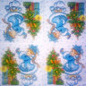 Салфетка для декупажа "Снегурочка в синем с птичкой", 24х24 см, 1 слой, арт SDS-R028