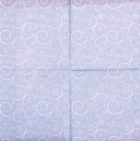 Салфетка для декупажа "Снежинки с завитками на холодном голубом", 33х33 см, 3 слоя, арт. SDL-EPK137