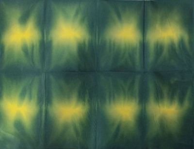 Корейская бумага ханди ручной выделки, микс зеленый желтый, лист А4+, арт. 7049 лист формата А4+ (зеленый желтый), плотность 70гр., (используется для листьев, фона, перьев, объемных цветов).