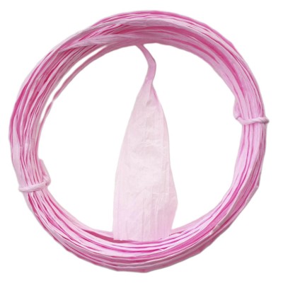 Плоская бумажная веревочка № 02: цвет Розовый, 10 метров Twistart бумажная лента, 4 см (в раскрутке) х 10 м