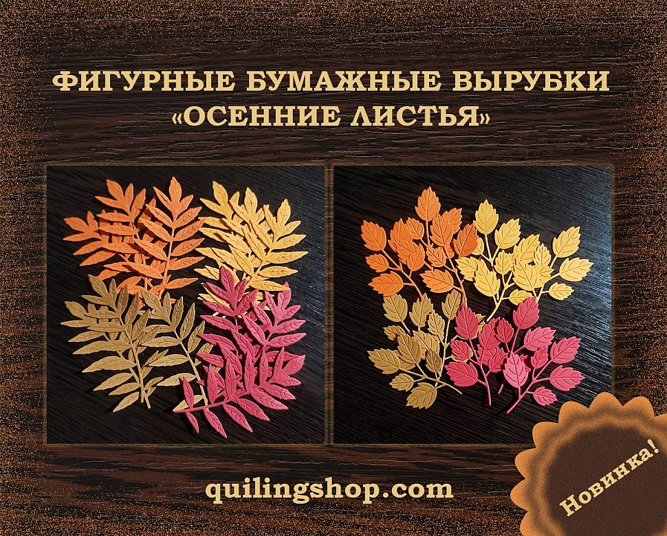 Фигурные бумажные вырубки листьев осенних оттенков Фигурные бумажные вырубки листьев осенних оттенков