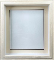 Глубокая рамка 3D - для квиллинга и объемных работ со стеклом, багет сливочный с двойным паспарту, 30х34,5х5см, арт. 993313160