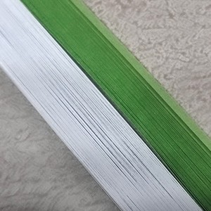 Бумага для квиллинга &quot;Ромашка&quot;, &quot;Белый+зеленый&quot;, 100 полос (+), ширина 3 мм, плотность 120 гр., артикул PQ5-003 Бумага для квиллинга плотностью 120 гр и шириной полос 3 мм. В наборе 2 цвета: зеленый весенний (37 полос), белый (73 полоски). Длина полос 295 мм.