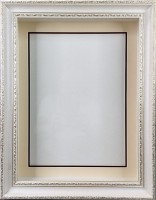 Глубокая рамка 3D - для квиллинга и объемных работ со стеклом, багет белый мрамор с двойным паспарту, 32х42х5 см, арт. 994825354