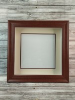 Глубокая рамка 3D - для квиллинга и объемных работ, багет коричневый с двойным паспарту, 25х25х5 см, арт. 995416240