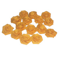 Бумажные цветы "Розочки", цвет желтый, диаметр 20 мм, 15 шт., арт. QS-R-004