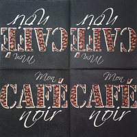 Салфетка для декупажа "Мой черный кофе", квадрат, размер 33х33 см, 3 слоя