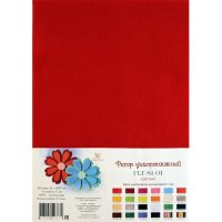 Фетр SOFT, КРАСНЫЙ, 21*29,7 см, 180г, толщина 1мм, в упак.10 шт., FLT-S1-01