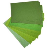 Листовая бумага для крупных элементов №21, 5 зеленых оттенков, 210х148мм
