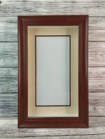 Глубокая рамка 3D - для квиллинга и объемных работ, багет коричневый с двойным паспарту, 19,5х33х5 см, арт. 993617250