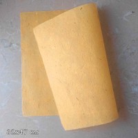 Корейская бумага ханди ручной выделки, желтая волокнистая, лист 47х32 см (А3+), арт. PHYE