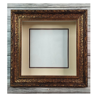 Глубокая рамка 3D - для квиллинга и объемных работ, багет коричнево-золотистый с двойным паспарту, 22х22х4,5 см, арт. 994212350